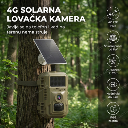 Solarna lovačka kamera montirana na drvo u šumi, benefiti proizvoda