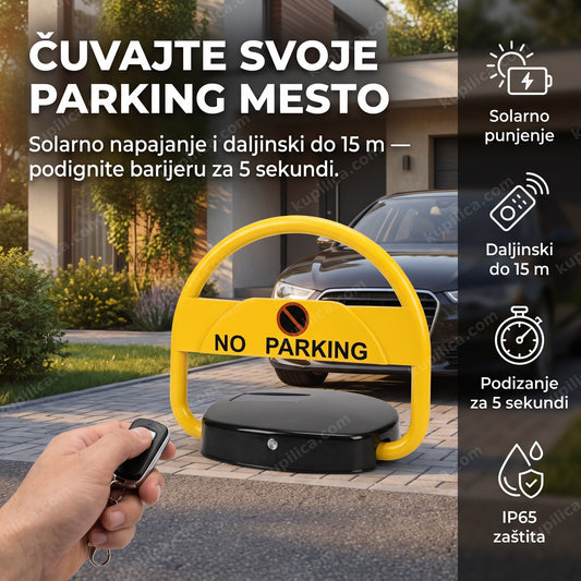 solarna parking barijera na prilazu kuće sa daljinskim upravljačem u ruci, benefiti proizvoda