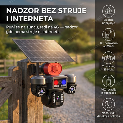 solarna ptz kamera montirana na ogradi vikendice, benefiti proizvoda