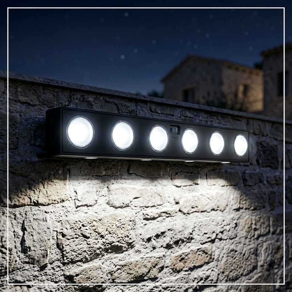 solarna zidna lampa sa senzorom pokreta 6 LED — pregled