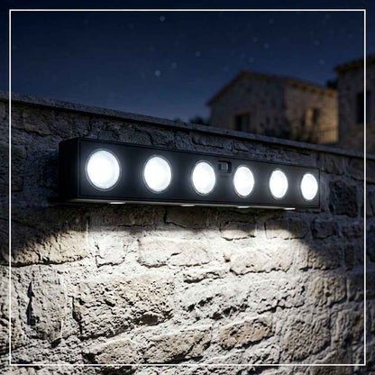 solarna zidna lampa sa senzorom pokreta 6 LED — pregled