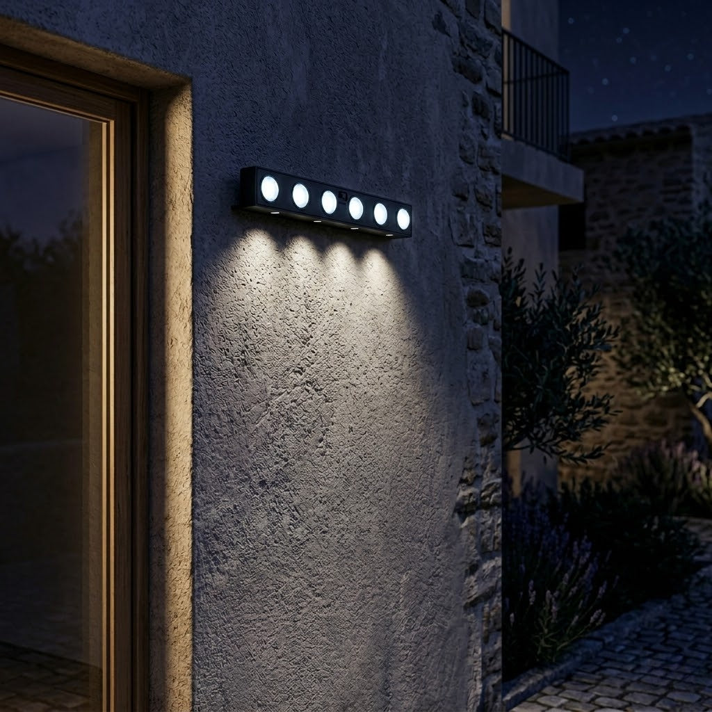 solarna zidna lampa sa senzorom pokreta 6 LED — detalj 1