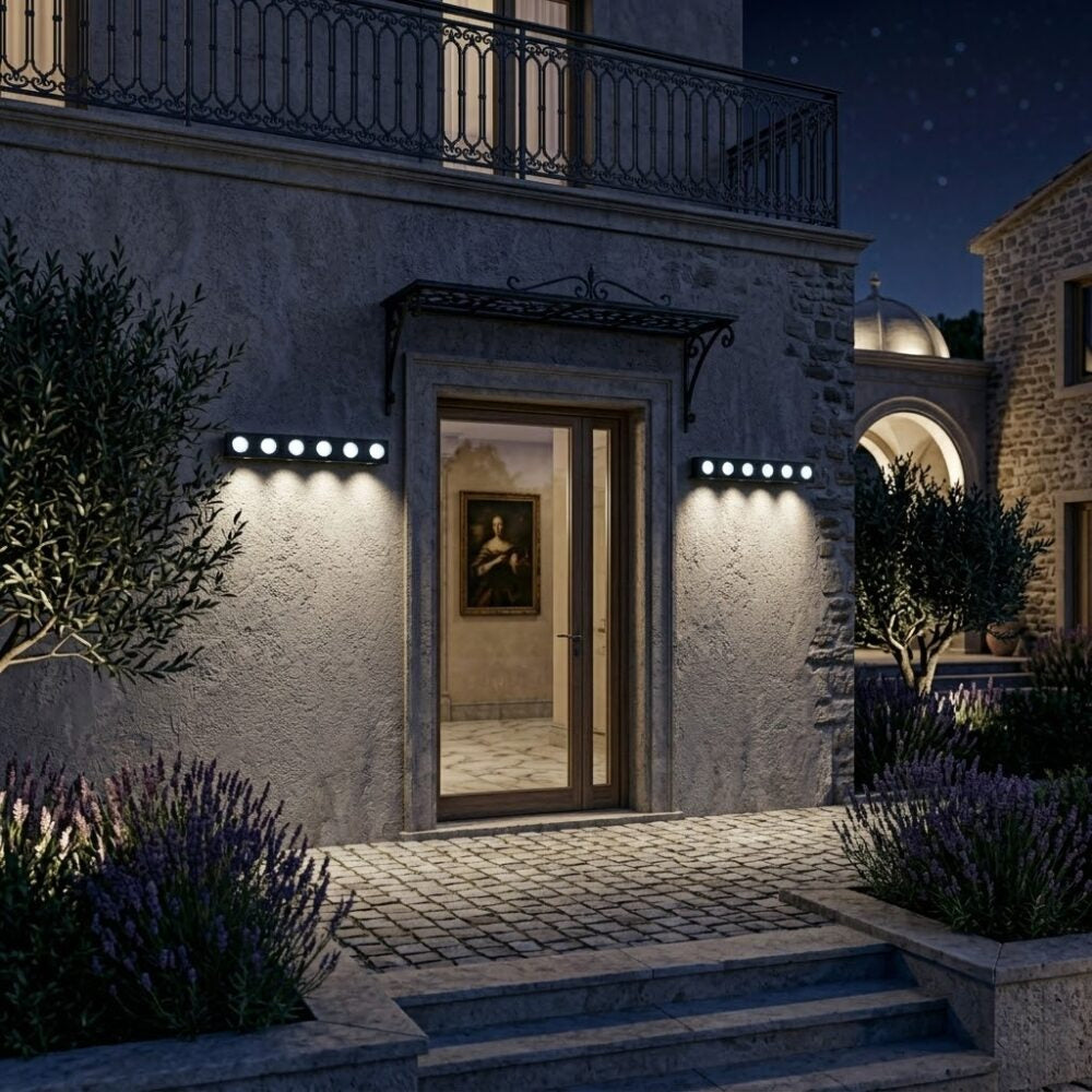 solarna zidna lampa sa senzorom pokreta 6 LED — detalj 3