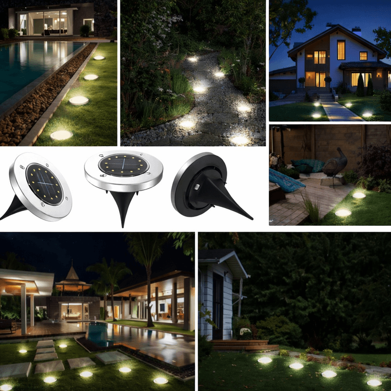 solarne led lampe za baštu set od 4 komada — detalj 1