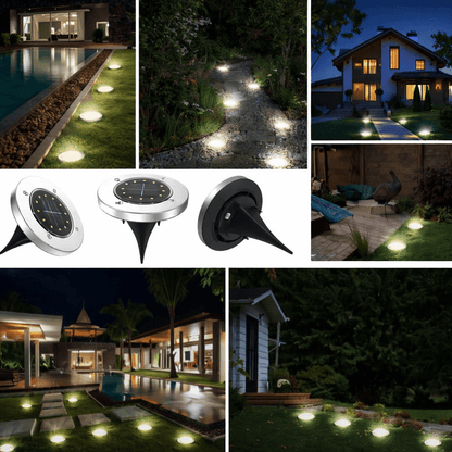 solarne led lampe za baštu set od 4 komada — detalj 1