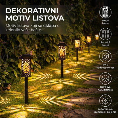 solarne led lampe lux-01 sa motivom listova uz baštensku stazu, benefiti proizvoda