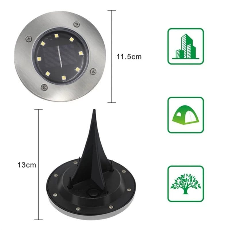 solarne led lampe za dvorište sa 8 dioda — detalj 3