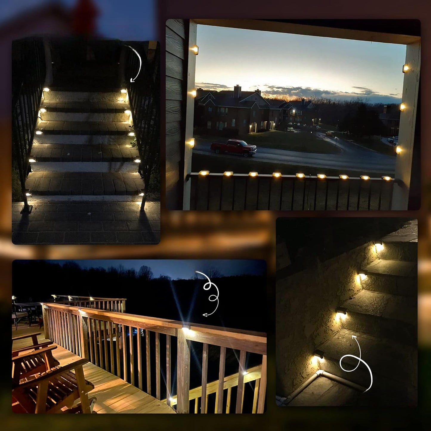 solarne LED lampe za ogradu 4 kom — detalj 4