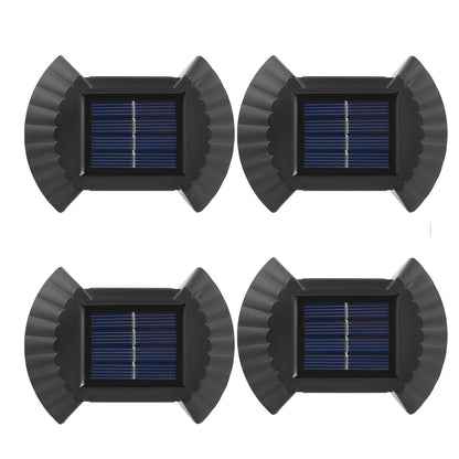 set od četiri solarne zidne lampe B1618A na beloj pozadini