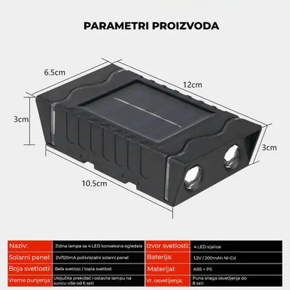 solarne zidne lampe za dvorište 4 komada — detalj 3