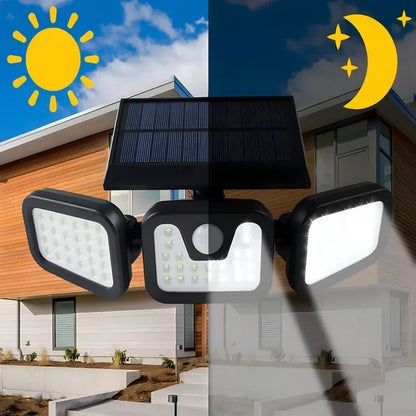 solarni led reflektor sa senzorom pokreta i 3 glave — pregled