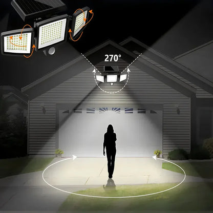 solarni led reflektor sa senzorom pokreta i 3 glave — detalj 8