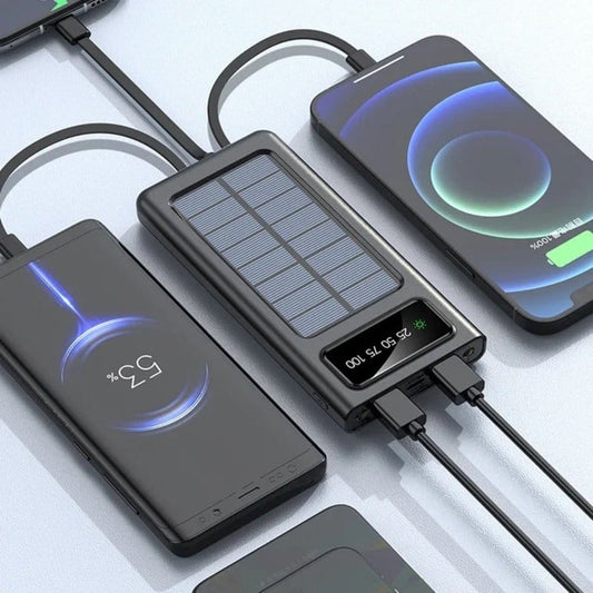 Solarni punjač za telefon 20000mAh — prednja strana sa solarnim panelom
