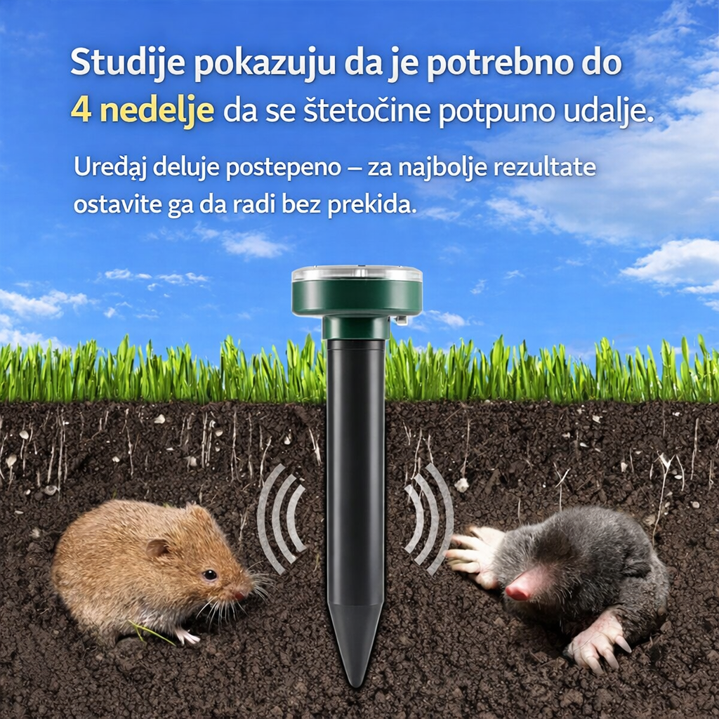 solarni rasterivač krtica — set od 2