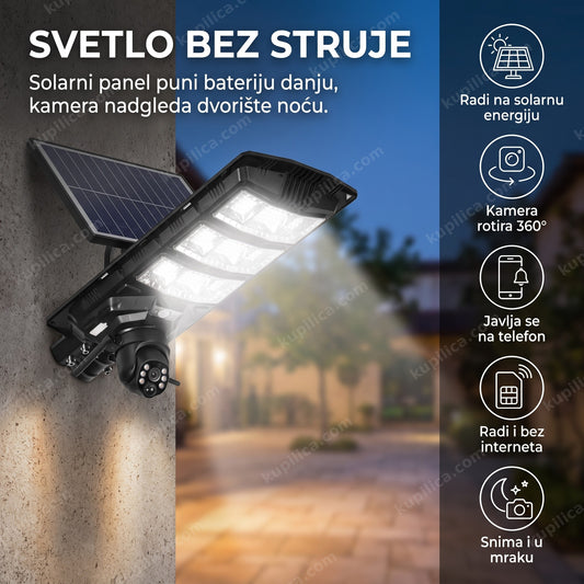 solarni reflektor sa ptz kamerom osvetljava dvorište u sumrak, benefiti proizvoda