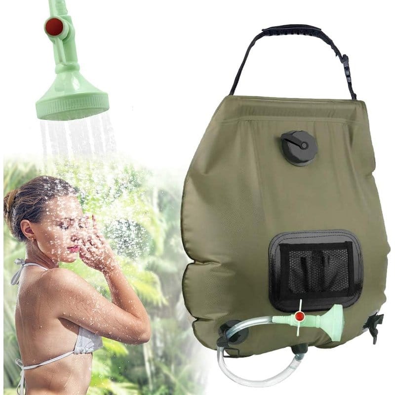 solarni tuš za kampovanje 20l — pregled