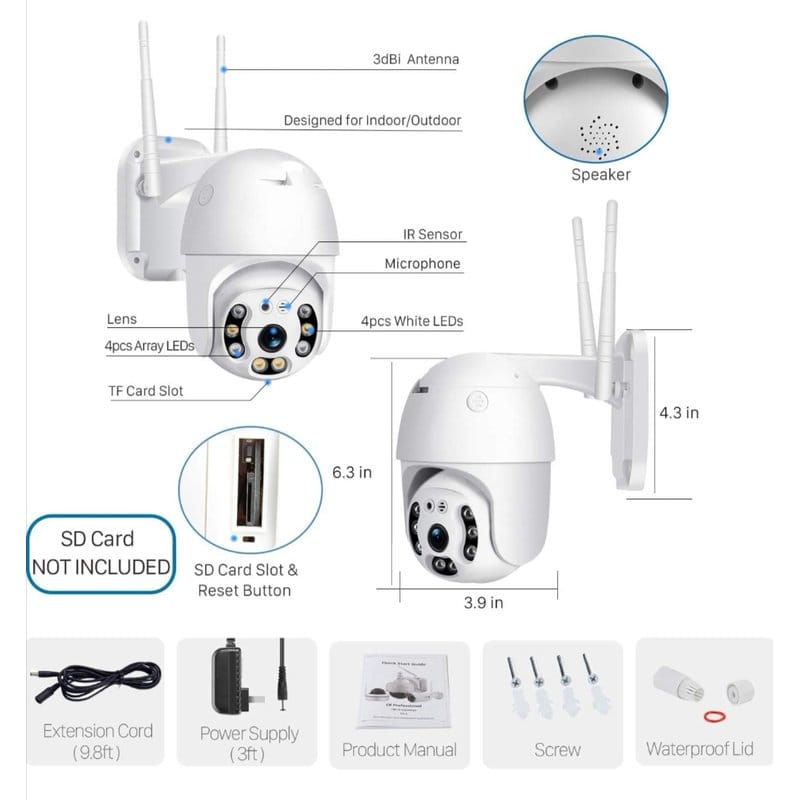 spoljna wifi kamera 360 rotirajuća — detalj 1