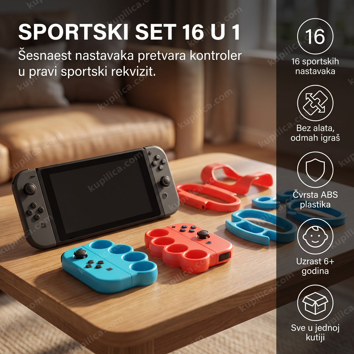 sportski set 16 u 1 dodataka za konzolu sa ručkama za boks i kuglanje, benefiti proizvoda