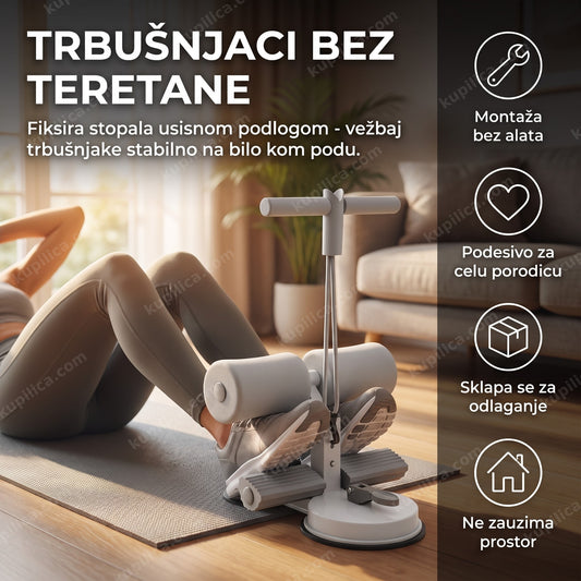 sprava za trbušnjake sa usisnom podlogom — fiksator za stopala u upotrebi kod kuće