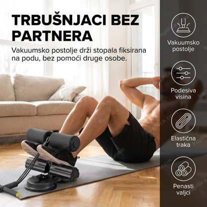 Sprava za trbušnjake sa vakuumskim postoljem — vežbanje bez pomoći druge osobe