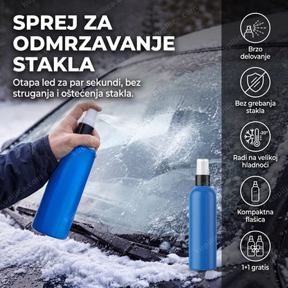 Dve limenke spreja za odmrzavanje auto stakla na zaleđenom vetrobranu zimi, benefiti proizvoda