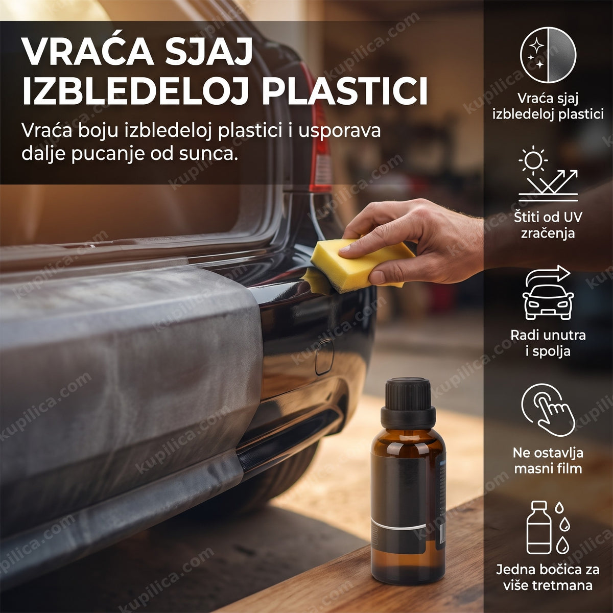 sredstvo za obnovu plastike sa uv zaštitom za auto branik, benefiti proizvoda