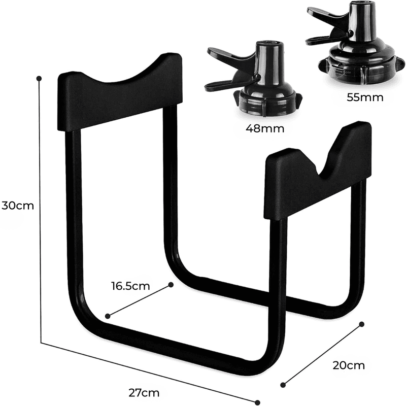 dimenzije stalka za balon vode sa adapterima za grlić 48mm i 55mm