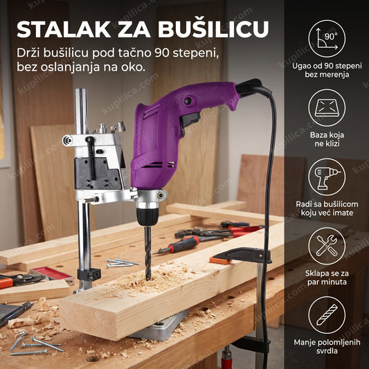 stalak za bušilicu drži ugao od 90 stepeni u radionici, benefiti proizvoda