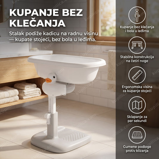 stalak za kadicu za bebe u kupatilu sa praznom kadicom, benefiti proizvoda