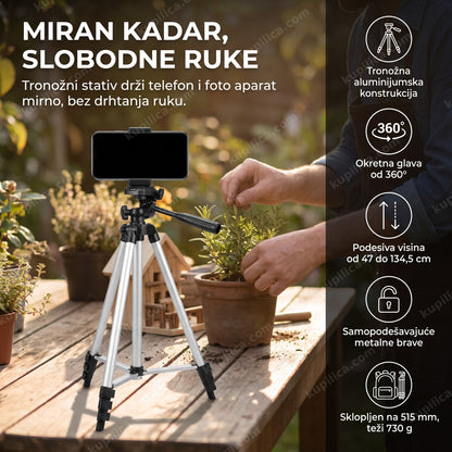 stativ tripod drži telefon za snimanje, benefiti proizvoda