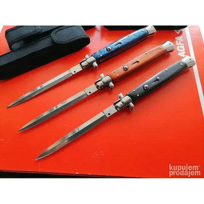 Stiletto nož skakavac duži model sa futrolom i zatvorenim sečivom