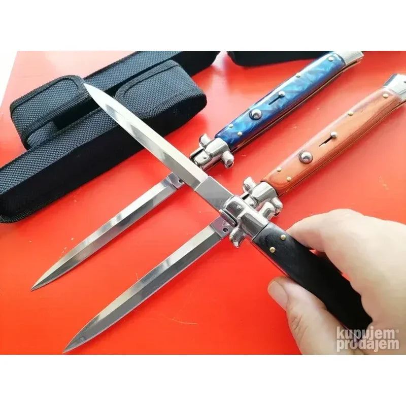 Uporedni prikaz dužine sečiva i drške stiletto noža skakavca