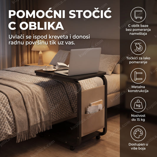 crni stočić c oblika sa točkićima uz krevet, benefiti proizvoda