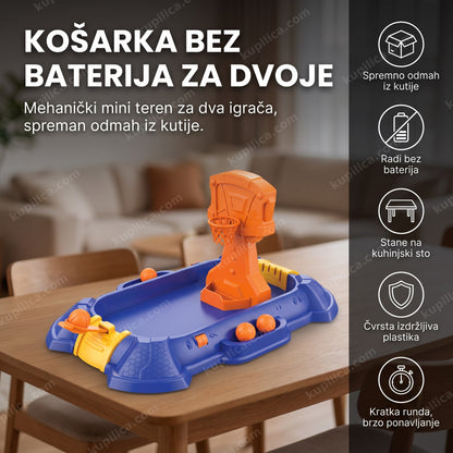 plava i narandžasta stona košarka za dva igrača sa polugama na stolu