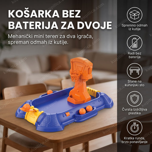 plava i narandžasta stona košarka za dva igrača sa polugama na stolu