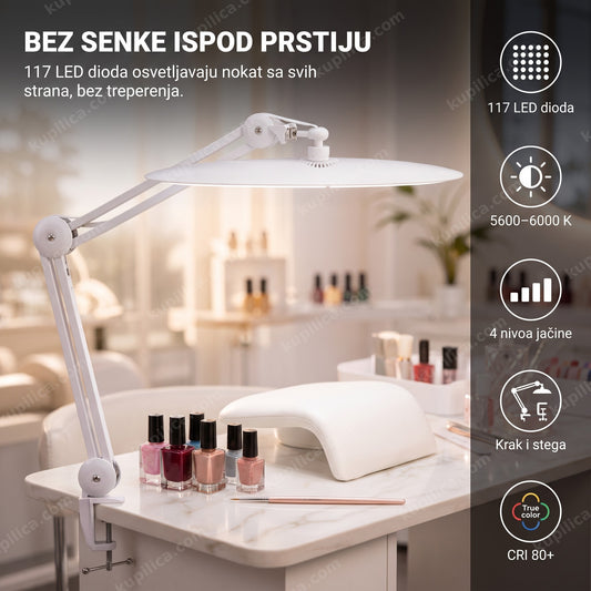 Stona lampa za manikir pričvršćena na radni sto, benefiti proizvoda