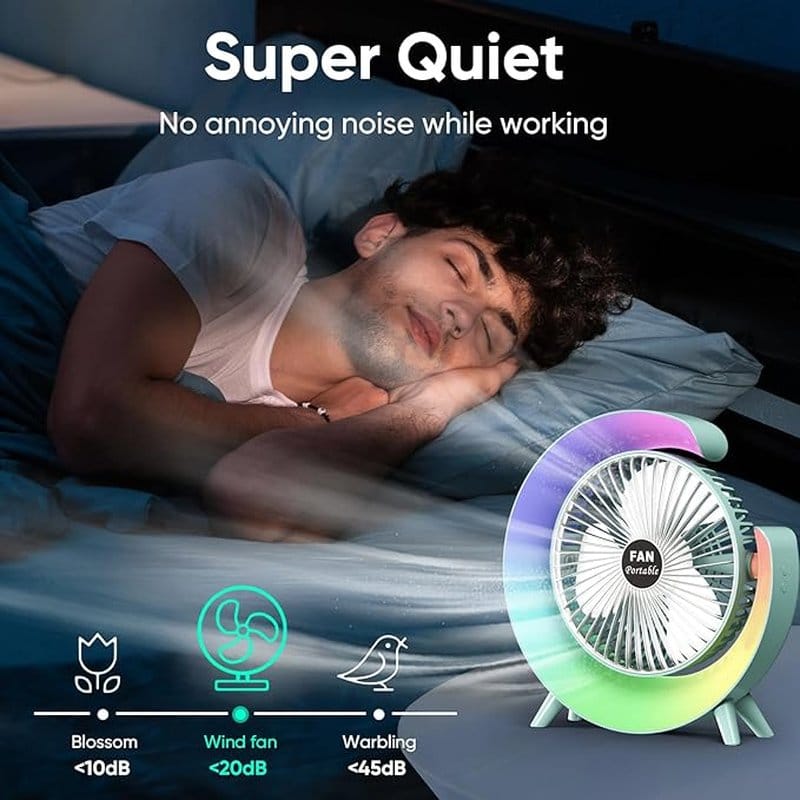 stoni ventilator sa 3 brzine i svetlom — detalj 2