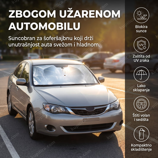 suncobran za šoferšajbnu automobila postavljen na vetrobransko staklo, benefiti proizvoda