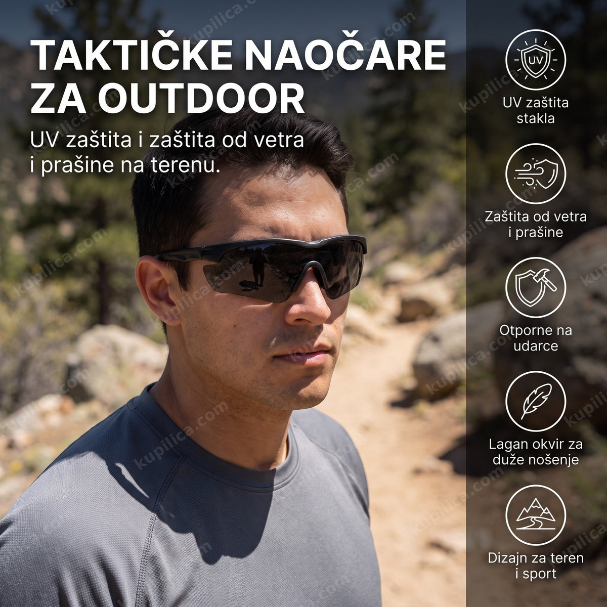 taktičke naočare sa tamnim staklom za outdoor aktivnosti, benefiti proizvoda