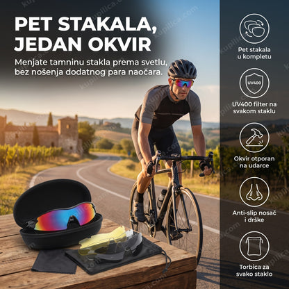 taktičke sportske naočare sa pet stakala i kutijom za nošenje, benefiti proizvoda