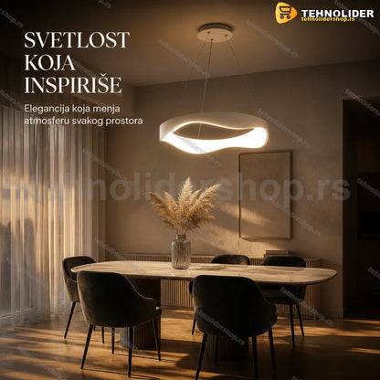Talasasti LED luster sa daljinskim upravljačem u beloj boji