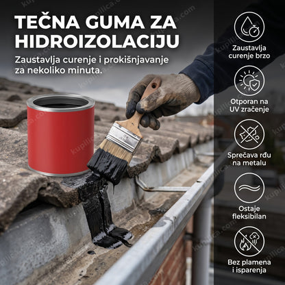 kanister tečne gume za hidroizolaciju krova sa praznom etiketom, benefiti proizvoda