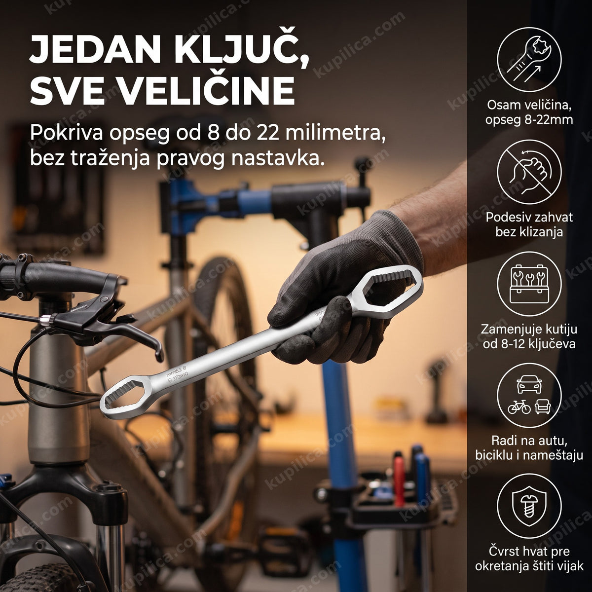 torx univerzalni ključ za vijke 8-22mm u upotrebi, benefiti proizvoda