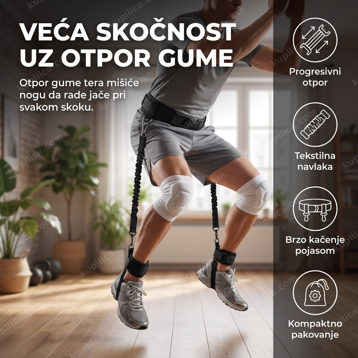 odrasla osoba vežba skočnost sa trakama za skakanje jump trainer, benefiti proizvoda