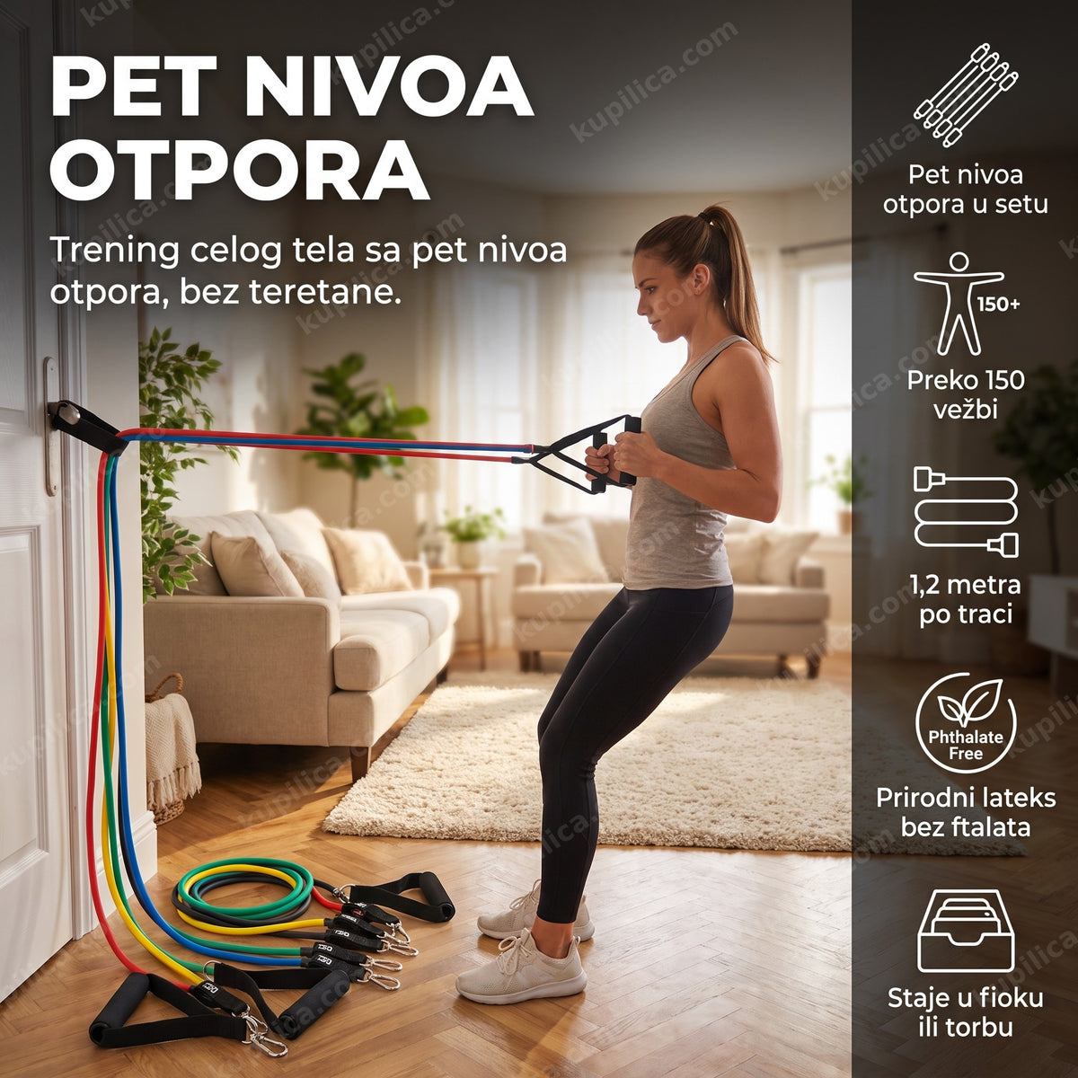 trake za vežbanje sa otporom u dnevnoj sobi, benefiti proizvoda