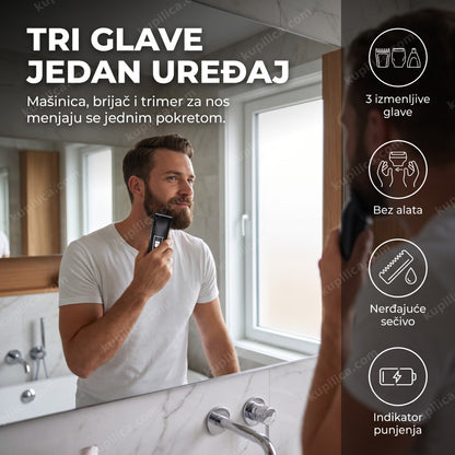 trimer za bradu i nos gemei gm-573 — muškarac sređuje bradu kod kuće, benefiti proizvoda
