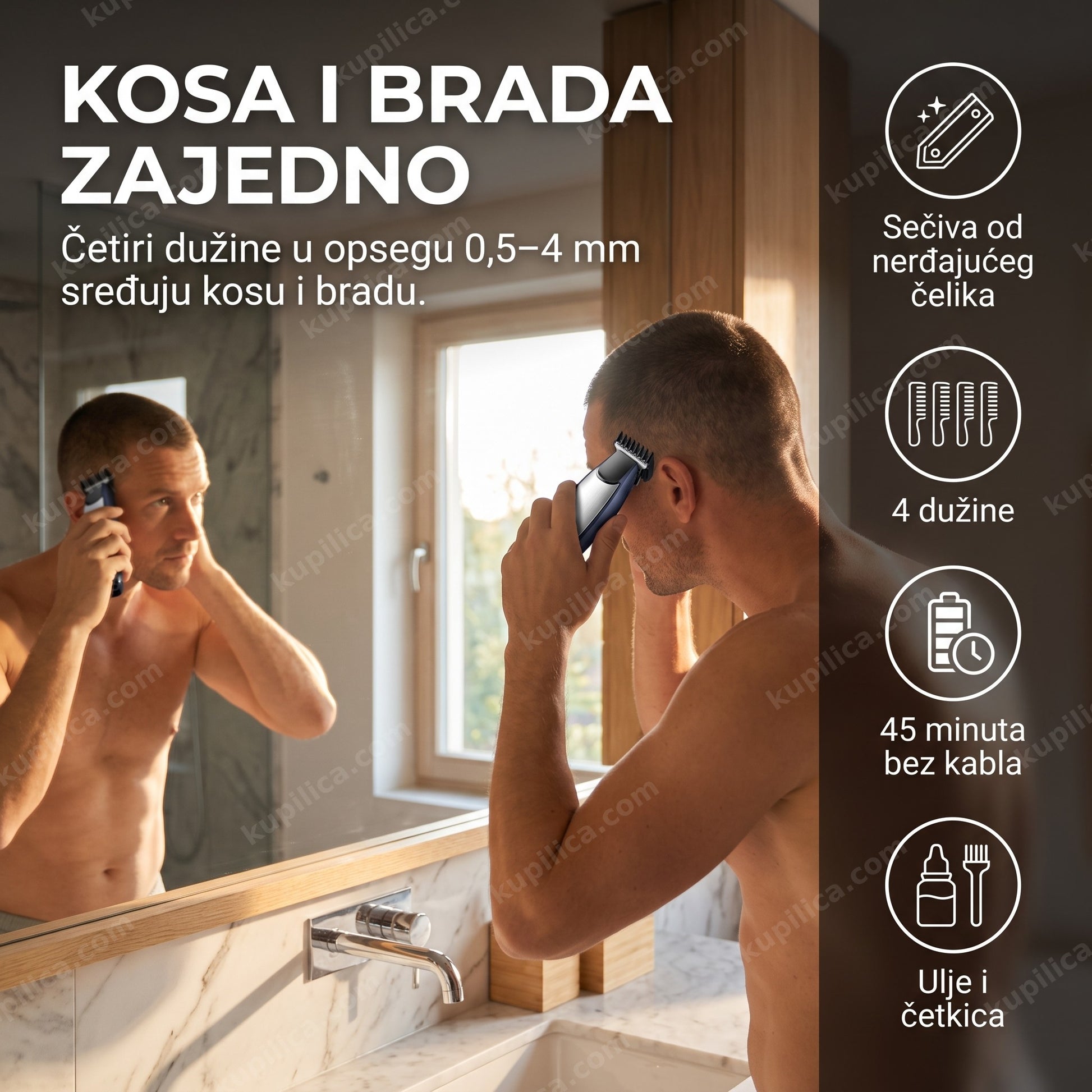 trimer za kosu i bradu geemy gm-6025 — muškarac šiša bradu kod kuće, benefiti proizvoda