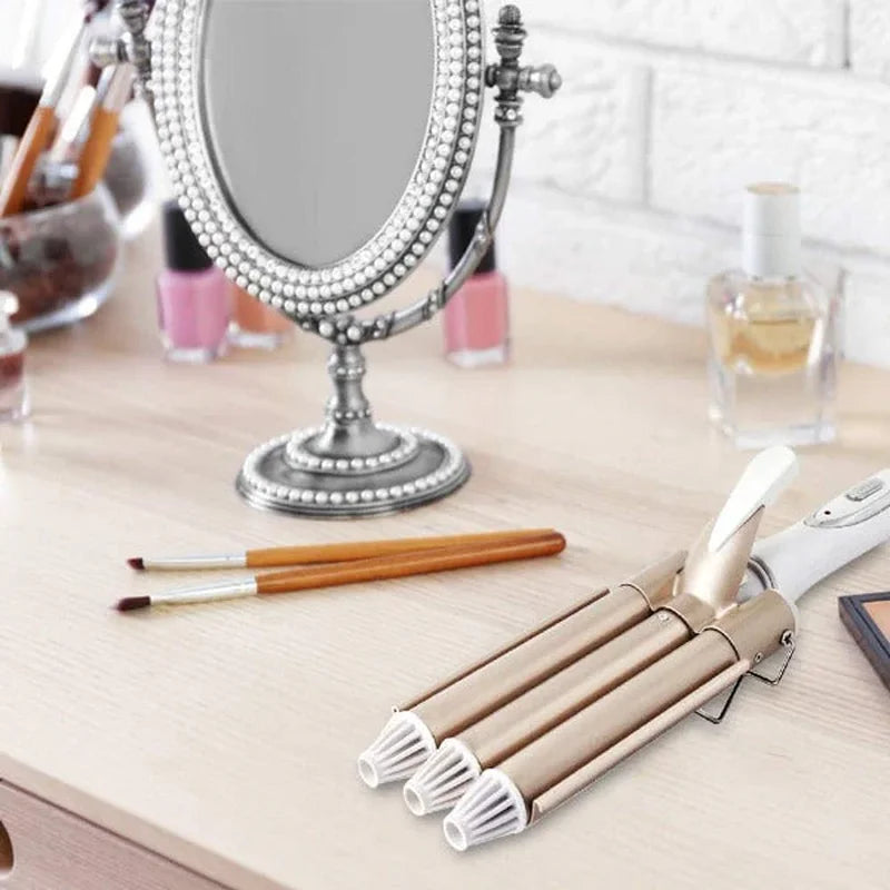 trostruki keramički uvijač za kosu — detalj 2