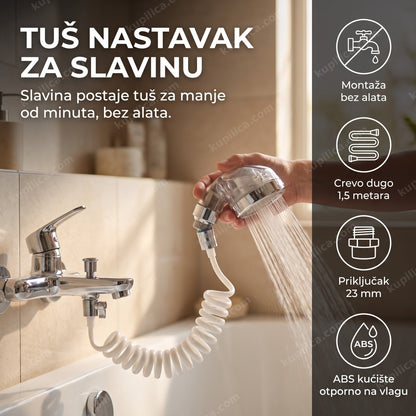 tuš nastavak montiran na slavinu u kupatilu, benefiti proizvoda