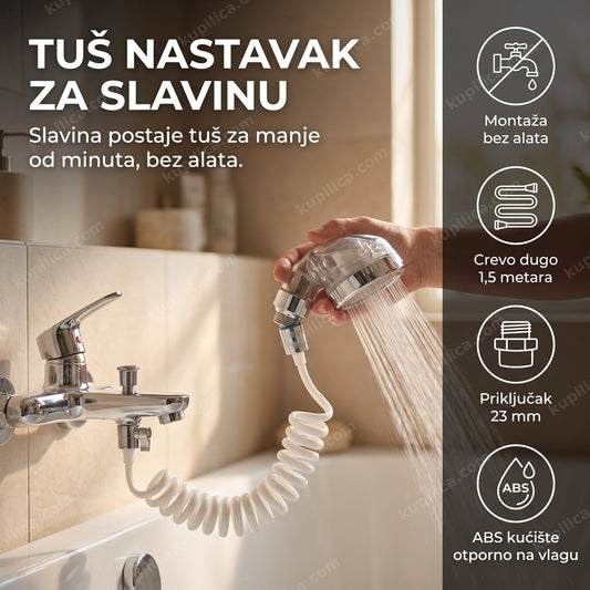 tuš nastavak montiran na slavinu u kupatilu, benefiti proizvoda